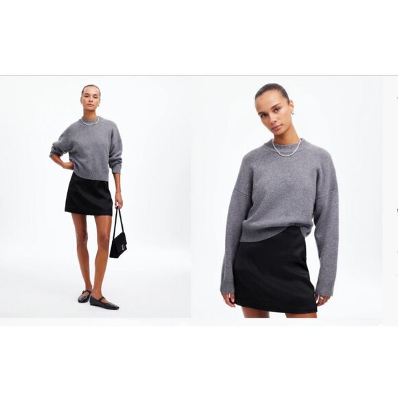 Madewell Womens $98 Satin Mini Skirt in Black Size 00 NT387 - Picture 1 of 6